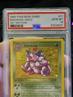 1999 Pokemon Base Set Nidoking #11 Holo – 1st Edition Shadowless – PSA 10 GEM MT - Image 2
