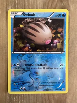 Pokemon TCG Swinub Black and White Plasma Storm 26/135 Reverse Holo Common NM - Image 1
