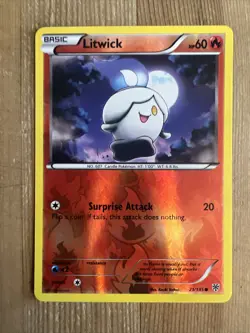 Pokemon TCG Litwick Black and White Plasma Storm 21/135 Reverse Holo Common NM - Image 1