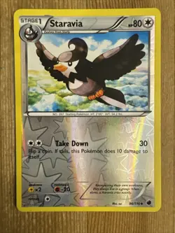 Pokemon TCG Staravia Plasma Freeze 96/116 Reverse Holo Uncommon NM - Image 1