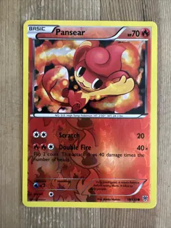 Pokemon TCG Pansear Black and White Plasma Storm 19/135 Reverse Holo Common NM - Image 1