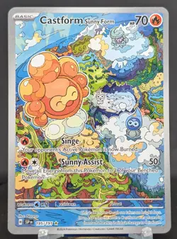 Pokemon Castform Sunny Form #195/191 English Surging Sparks Illustration Rare - Image 1