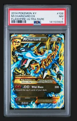 2014 POKEMON XY FLASHFIRE ULTRA RARE #108 M CHARIZARD EX PSA 7 - Image 1