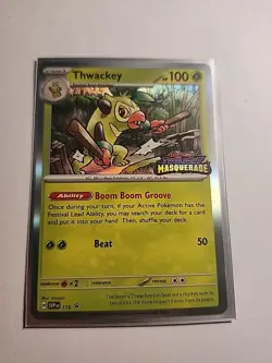 Thwackey SVP115 Twilight Masquerade Prerelease Promo Holo Rare Pokemon Card - Image 1