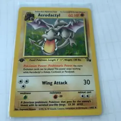 Fossil |Pokemon TCG Aerodactyl Holo Card 1/62 1st Edition Rare - Image 1