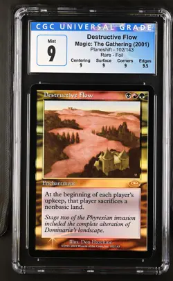 DESTRUCTIVE FLOW Planeshift Foil Rare CGC 9 Q+ MTG [Nostalgium] - Image 1
