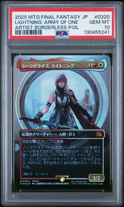 2025 MTG JPN FINAL FANTASY ARTIST BORDERLESS-FOIL LIGHTNING, ARMY OF ONE PSA 10 - Image 1