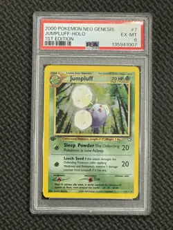 2000 Pokemon Neo Genesis Holo Rare Jumpluff First Edition 7/111 PSA 6 - Image 1