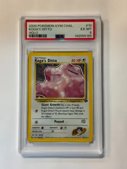 PSA 6 Koga’s Ditto 10/132 Gym Challenge Holo 2000 Pokemon WOTC - Image 1