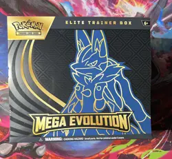 Pokemon TCG Mega Evolution Lucario ETB Elite Trainer Box SEALED Ships FAST - Image 1