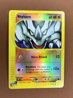 Pokemon Rhyhorn e-Reader Skyridge Reverse Holo 91/144 62003 - Image 1