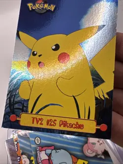PIKACHU Pokemon 1999 Topps #TV2 Blue Logo TV Animation Edition HOLO Foil NM - Image 2