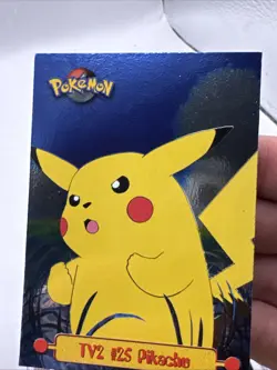 PIKACHU Pokemon 1999 Topps #TV2 Blue Logo TV Animation Edition HOLO Foil NM - Image 3