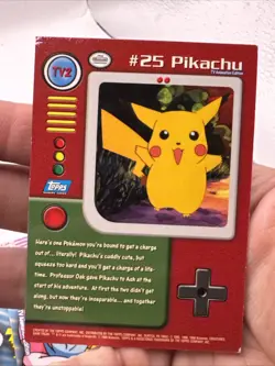 PIKACHU Pokemon 1999 Topps #TV2 Blue Logo TV Animation Edition HOLO Foil NM - Image 4