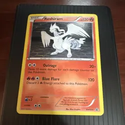 Pokemon Reshiram Black & White Promo Holo BW004 Basic HP130 Outrage Blue Flare - Image 1