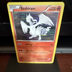 Pokemon Reshiram Black & White Promo Holo BW004 Basic HP130 Outrage Blue Flare - Image 2