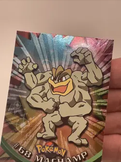 1999 Topps Pokemon #68 Machamp Holo Black Logo Series 1 In Top Loader - Image 3