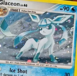Pokemon Glaceon 20/100 Majestic Dawn Holo Deck Exclusive LP- 2 Swirls - Image 4