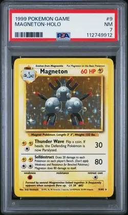 MAGNETON Base Set Holo Rare #9 PSA 7 Vintage Pokemon [Nostalgium] - Image 1