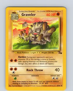 Pokemon TCG Graveler Fossil 37/62 Unlimited Uncommon Card WOTC LP-NM - Image 1