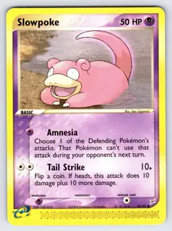 Slowpoke 45/95 2004 EX Team Magma Vs. Team Aqua Pokemon Card Sugimori Art - Mp - Image 1