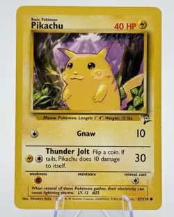 Vintage Pikachu 2-Card Lot 1996–1999 Base Set 2 + Japanese No.025 - Image 3