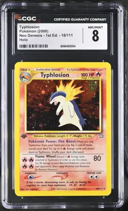 Typhlosion 18/111 1st Edition Neo Genesis Holo CGC 8 Vintage Pokemon Card - Image 1