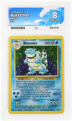 ACE 8 Blastoise 2/102 Base Set Rare Holo Pokemon Card WOTC 1999 - Near Mint - Image 1