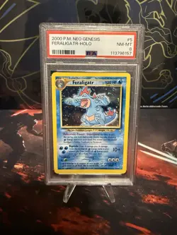 Pokemon TCG Feraligatr Neo Genesis Holo Rare Card 5/111 PSa 8 - Image 1