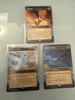 MTG Avatar TLA (Showcase) Sol Ring Arcane Signet Swiftfoot Boots NM Mint - Image 1