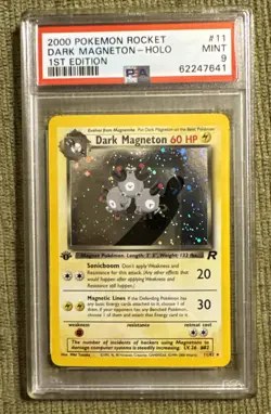 2000 POKEMON ROCKET 1ST EDITION #11 DARK MAGNETON-HOLO PSA 9 - Image 1