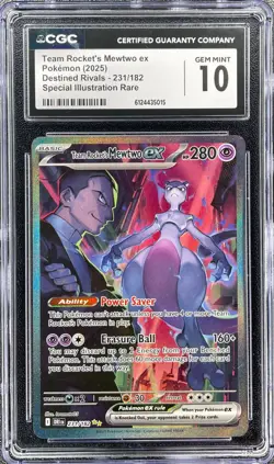 Pokemon Team Rocket's Mewtwo Ex Destined Rivals #231 CGC 10 Gem Mint - Image 1