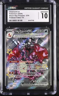 Charizard Ex 2024 Pokemon Black Star Promo Paldean Fates #074 CGC 10 Gem Mint - Image 1