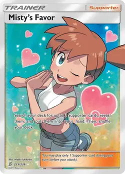 Pokemon Misty's Favor Trainer-Supporter Card Unified Minds 235/236 2019 - Image 1