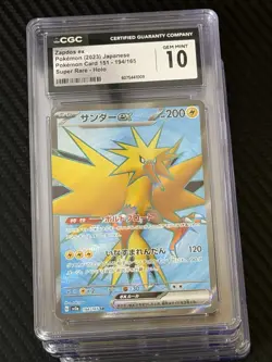 CGC 10 Zapdos ex SR 194/165 Sv2a: Pokemon Card 151 Holo JPN - Image 1