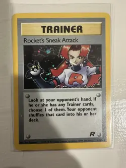 1995 Pokemon Rockets Sneak Attack Trainer Holo Card - Image 1