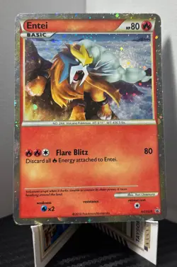 Pokemon Entei HGSS20 Promo Heart Gold Soul Silver Pokemon Card Holo Foil MP - Image 1
