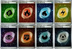 POKEMON 151 COSMOS HOLO ENERGY CARD SET OF 8 NM CONDITION - Image 1