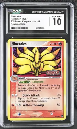 CGC 10 Ninetales EX Power Keepers 19/108 Reverse Holo STAMPED Pokemon Card - Image 1