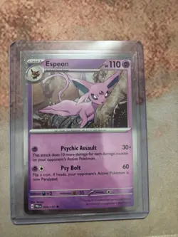 Pokemon TCG Espeon 033/131 SV Prismatic Evolutions Cosmo Holo Rare Card NM - Image 1