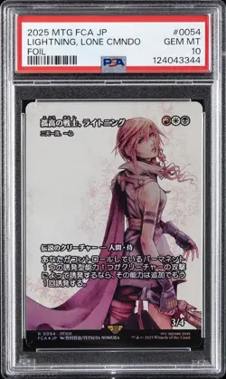 2025 MTG JPN FINAL FANTASY THROUGH THE AGES FOIL LIGHTNING, LONE COMMANDO PSA 10 - Image 1