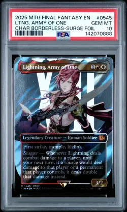 2025 MTG FINAL FANTASY #0545 LIGHTNING, ARMY OF ONE PSA 10 - Image 1