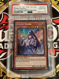 YuGiOh DENKO SEKKA #BLLR-EN052🔥PSA 10 GEM MINT🔥1st EDITION-2017 SECRET RARE - Image 1