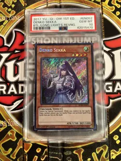YuGiOh DENKO SEKKA #BLLR-EN052🔥PSA 10 GEM MINT🔥1st EDITION-2017 SECRET RARE - Image 3