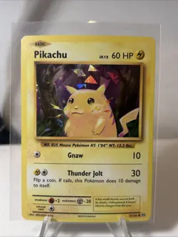 Pikachu 35/108 holo Cracked Ice Pomemon Card 2016 Evolutions - Image 1