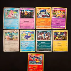Pokemon Shinji Kanda Illustration Set 9 Cards No Doubles No Holos Mint TCG - Image 1
