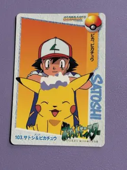Ash Ketchum Pikachu Pokemon Carddass Anime Collection No.103 Bandai Japan F/S - Image 1