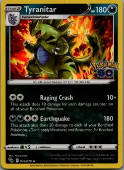 Tyranitar Holo Rare Pokemon GO 043/078 NM - Image 1