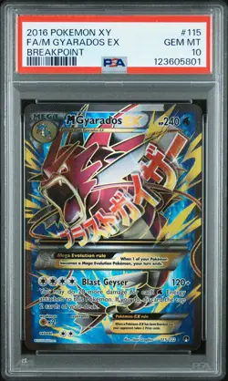 2016 POKEMON XY BREAKPOINT #115 FULL ART/M GYARADOS EX PSA 10 - Image 1