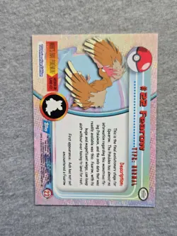 Fearow #22 1999 Topps Pokemon TV Animation Edition Series 1 Blue Logo - Image 2